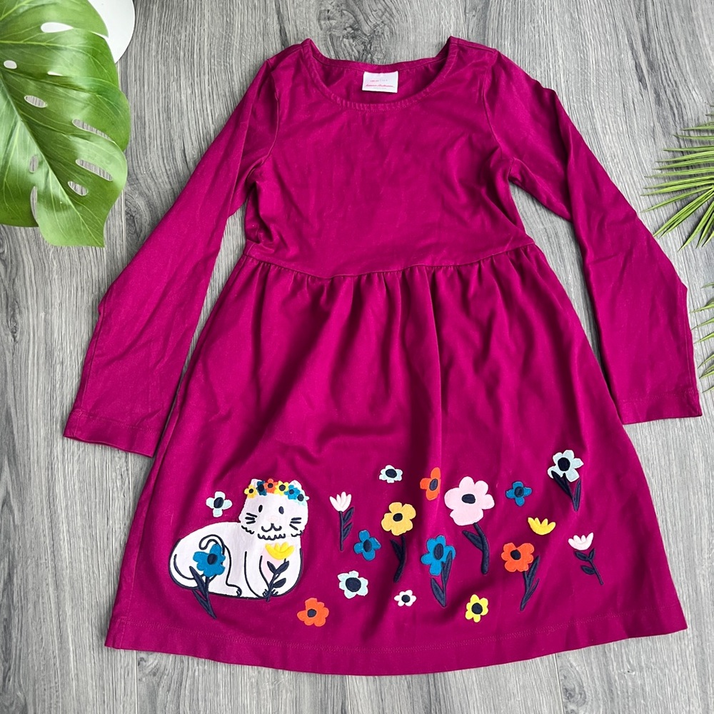 Hannah Anderson US girls 8 long sleeve dress cats flowers